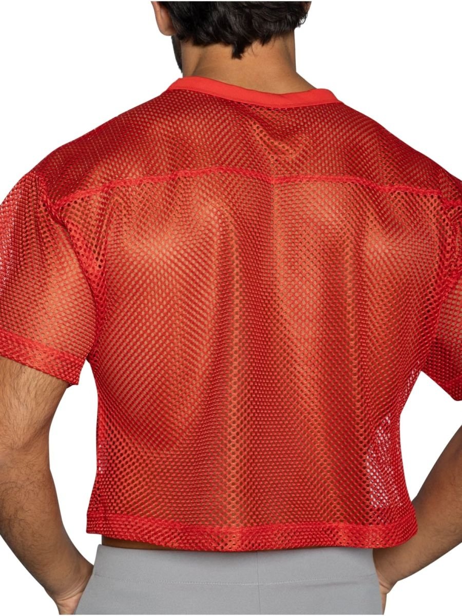 BIKE Athletic Men's activewear BAM134 Short Sleeve Practice Jersey in Color Bright Red - Image 3