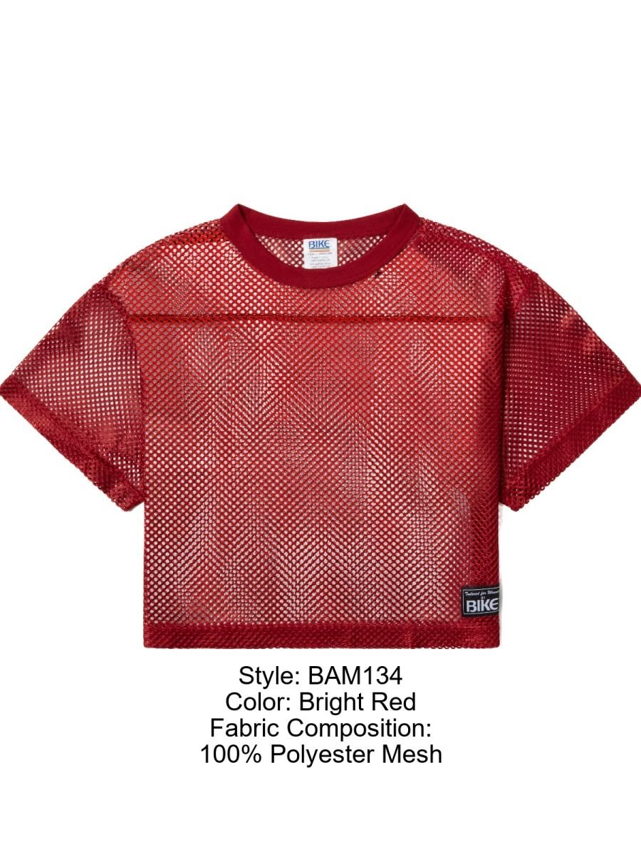 BIKE Athletic Men's activewear BAM134 Short Sleeve Practice Jersey in Color Bright Red - Image 8