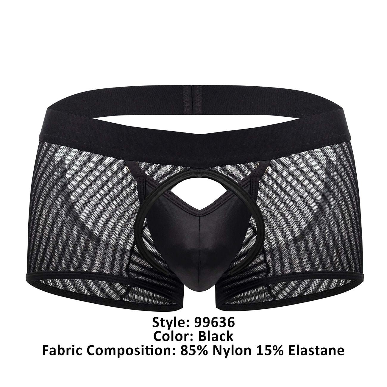 CandyMan Men's Underwear 99636 Mesh Trunks Color Black - Image 8
