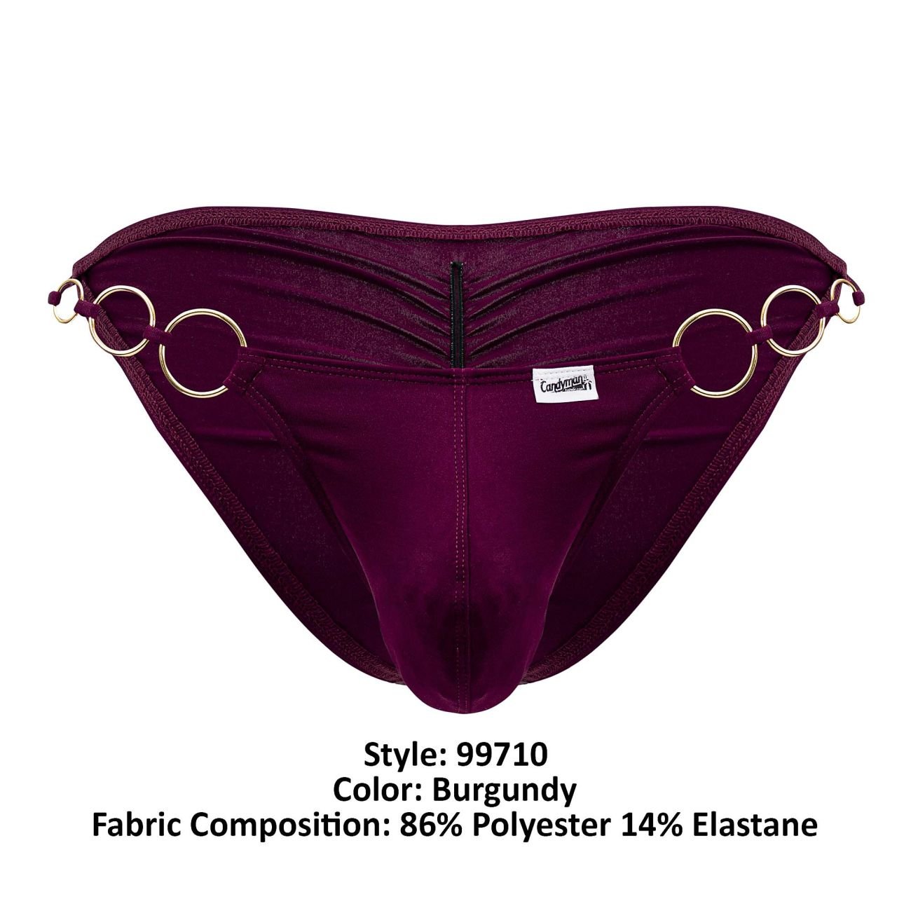 CandyMan Men's Underwear 99710 Holes in One Bikini Color Burgundy - Image 8