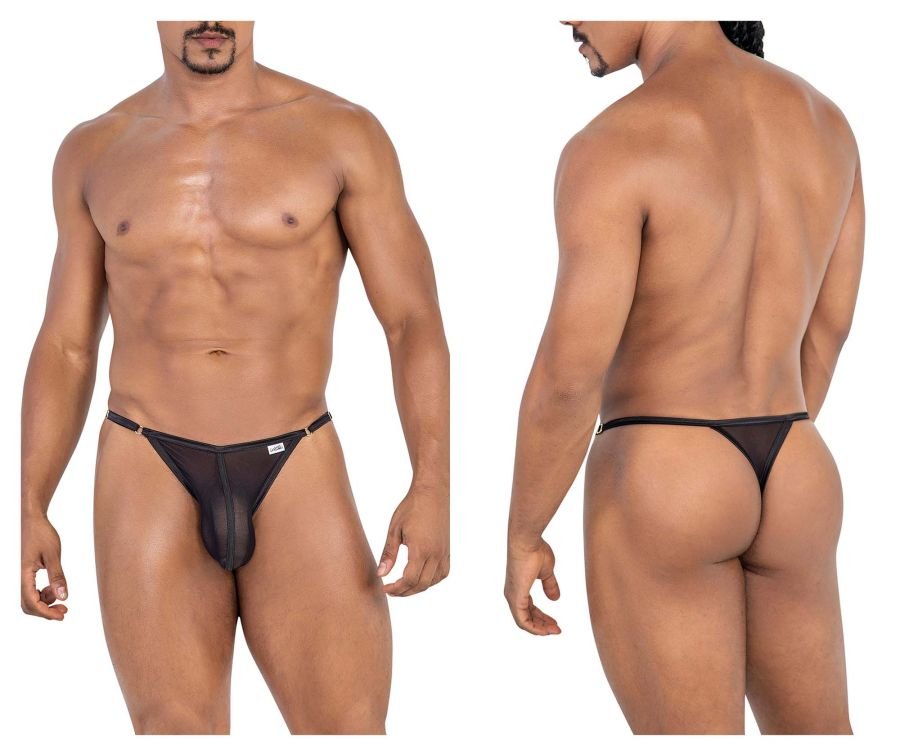 CandyMan Men's Underwear 99776 Mesh Thongs Color Black