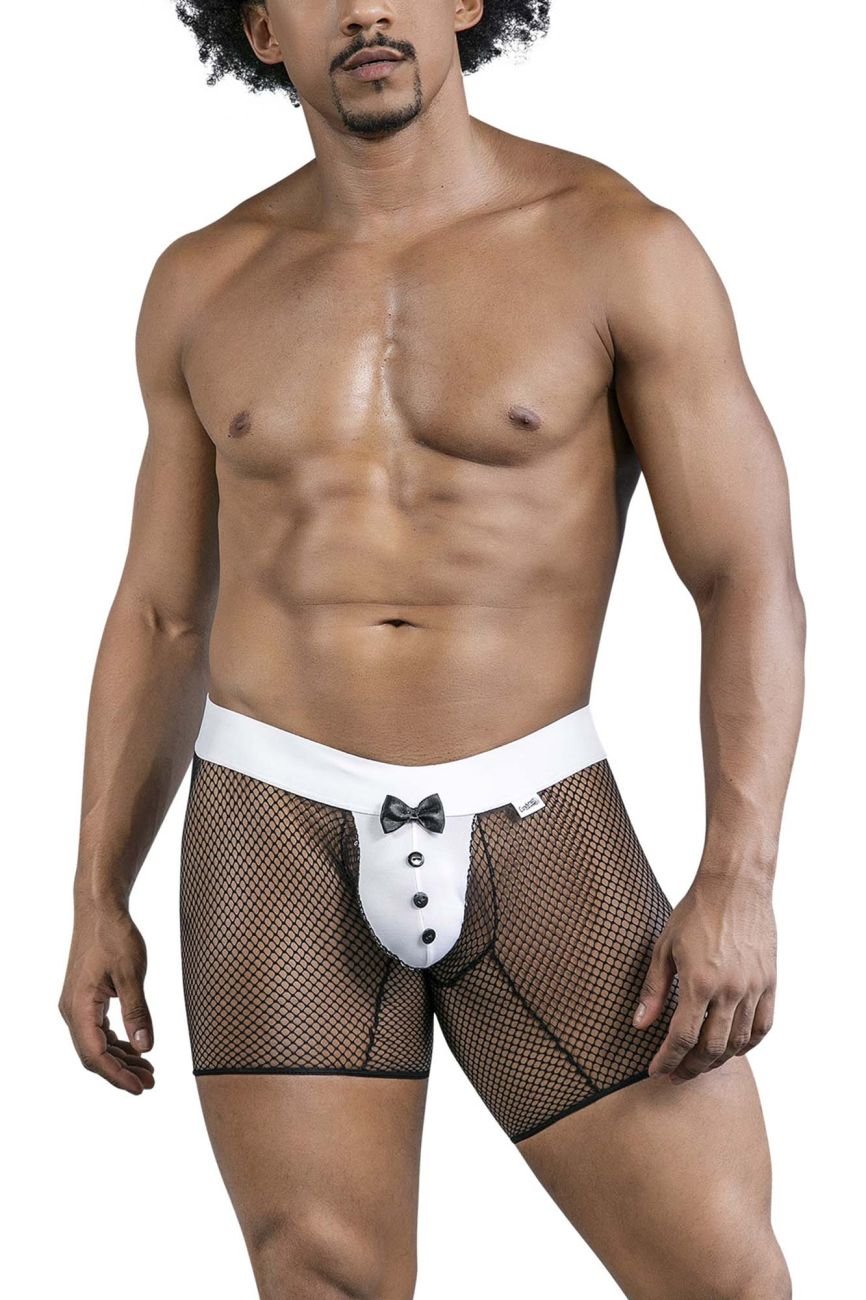 CandyMan Men's Underwear 99834 Tuxedo Trunks Color Black - Image 2