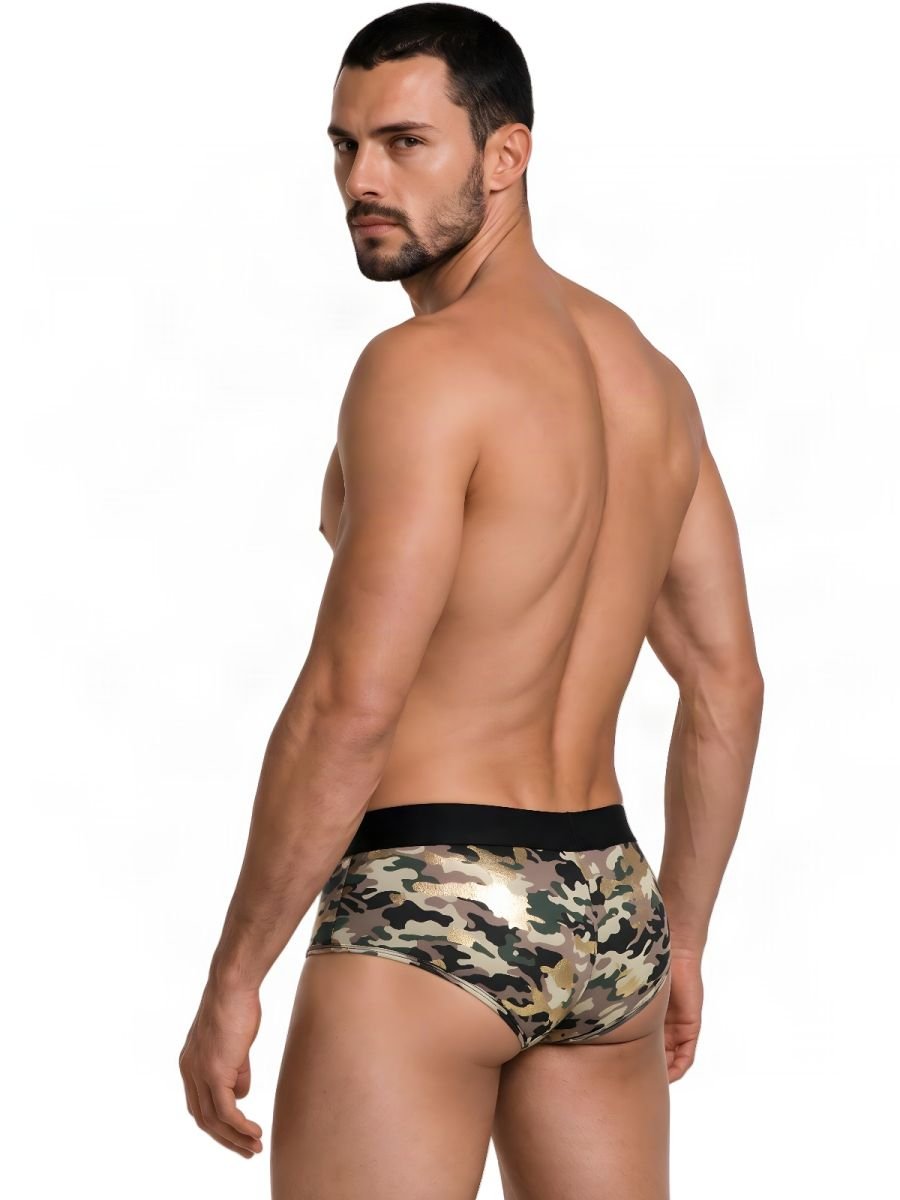 CandyMan 99937 Men's Underwear Supportive Contour Pouch Low Rise Trunks Color Camo - Image 3