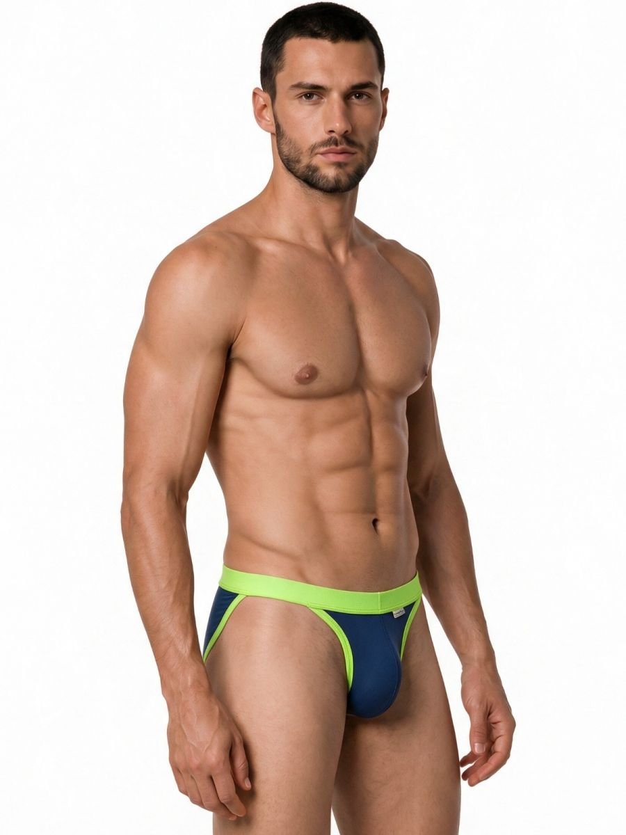 CandyMan 99941 Men's Underwear Bikini Athletic Low Rise Brief Color Navy - Image 4