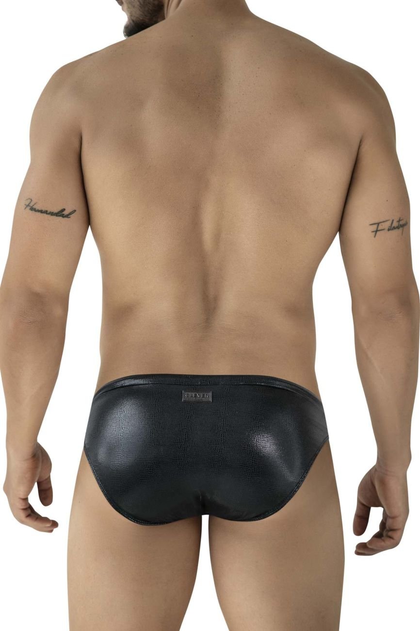 Clever Moda Men's swimwear 2065 Gorgona Swim Briefs Color Black - Image 3