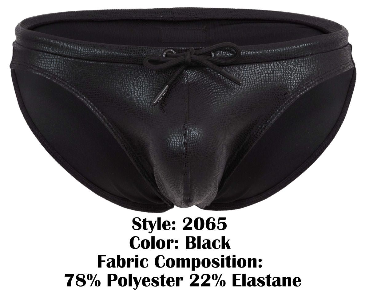 Clever Moda Men's swimwear 2065 Gorgona Swim Briefs Color Black - Image 7