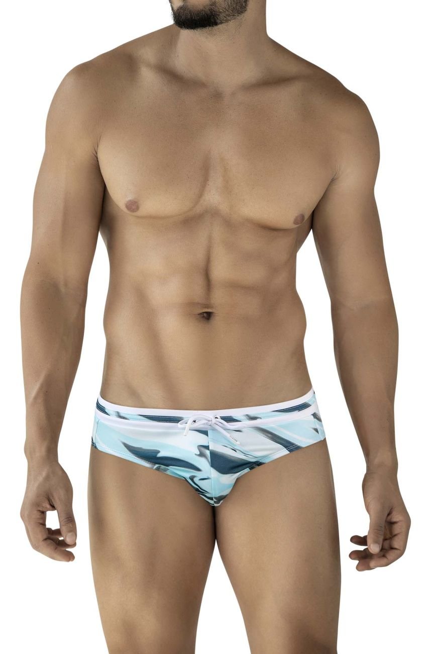 Clever Moda Men's swimwear 2067 Baru Swim Briefs Color Blue - Image 2