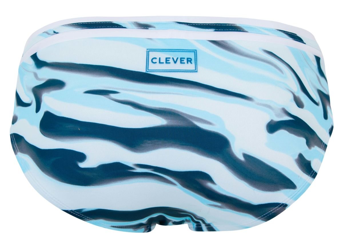 Clever Moda Men's swimwear 2067 Baru Swim Briefs Color Blue - Image 6