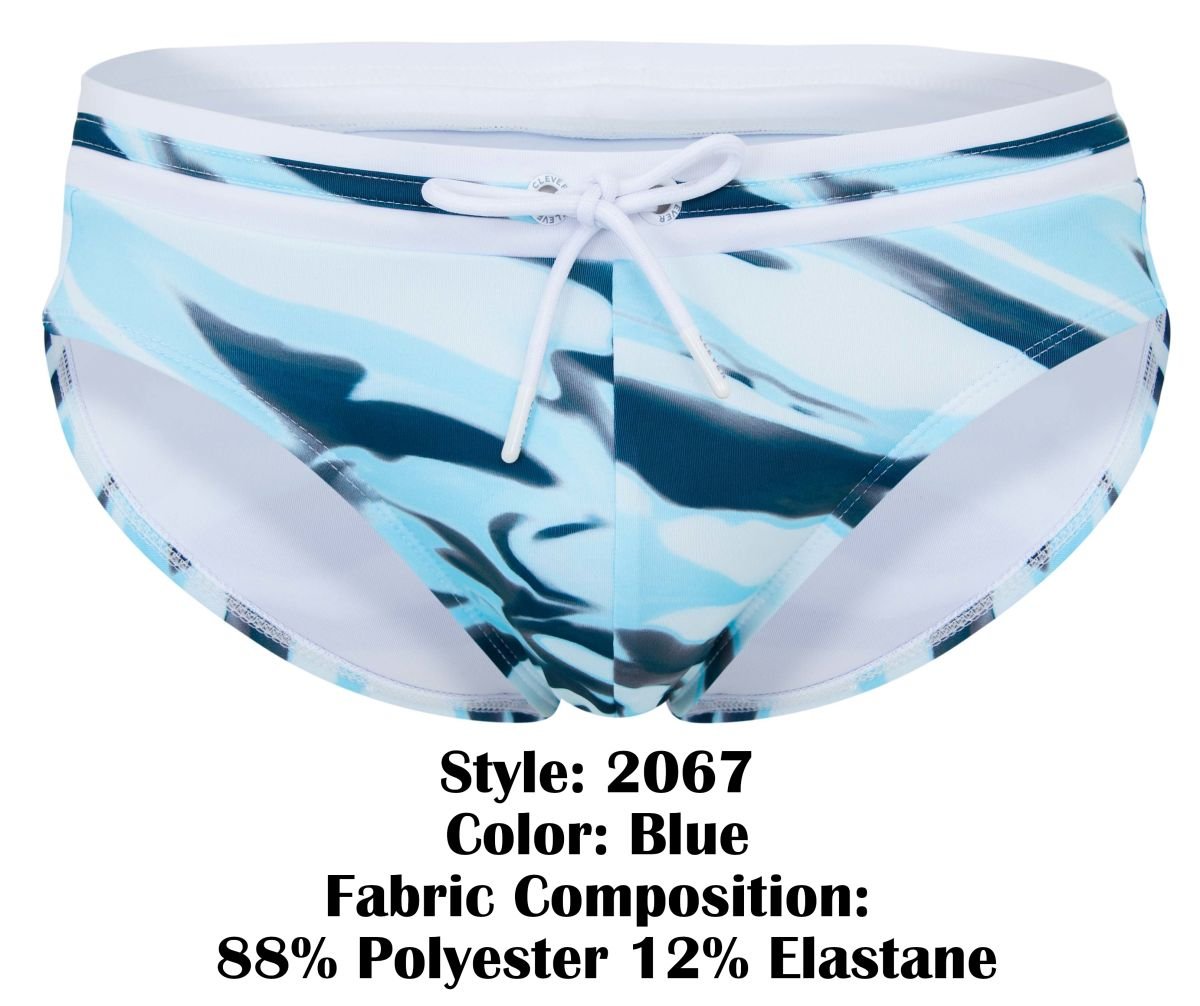 Clever Moda Men's swimwear 2067 Baru Swim Briefs Color Blue - Image 7