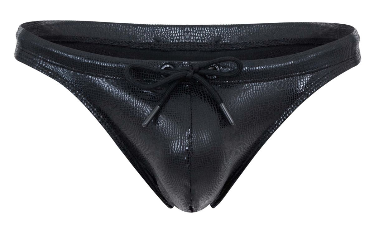 Clever Moda Men's swimwear 2071 Gorgona Swim Thongs Color Black - Image 5