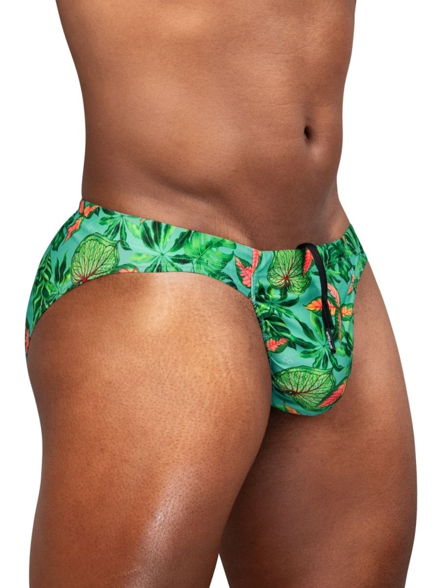 ErgoWear Men's active and swimwear EW1828 FEEL SW Swim Bikini Color Aqua-Leaves - Image 4