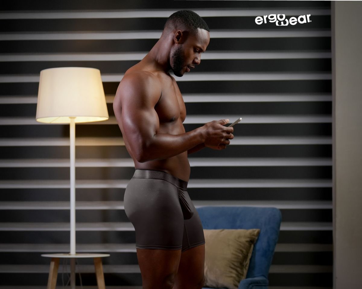 ErgoWear EW1844 Men's Underwear FEEL SE Boxer Briefs for Superior Support Color Dark Gray - Image 9