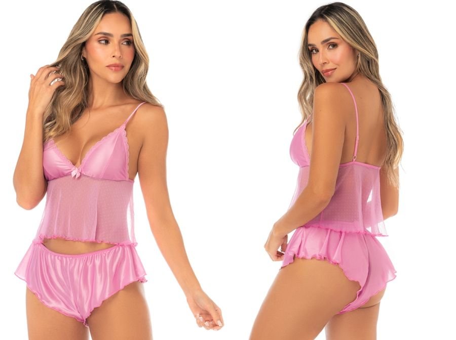 Mapale 75002 Lingerie Flirty and Charming Two-Piece Pajama Set Color Blush Pink