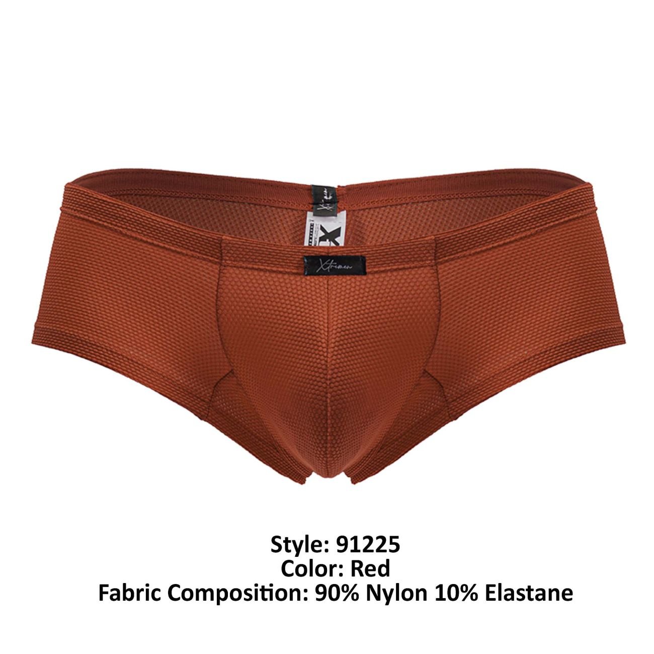 Xtremen Men's Underwear 91225 Microfiber Trunks Color Red - Image 8