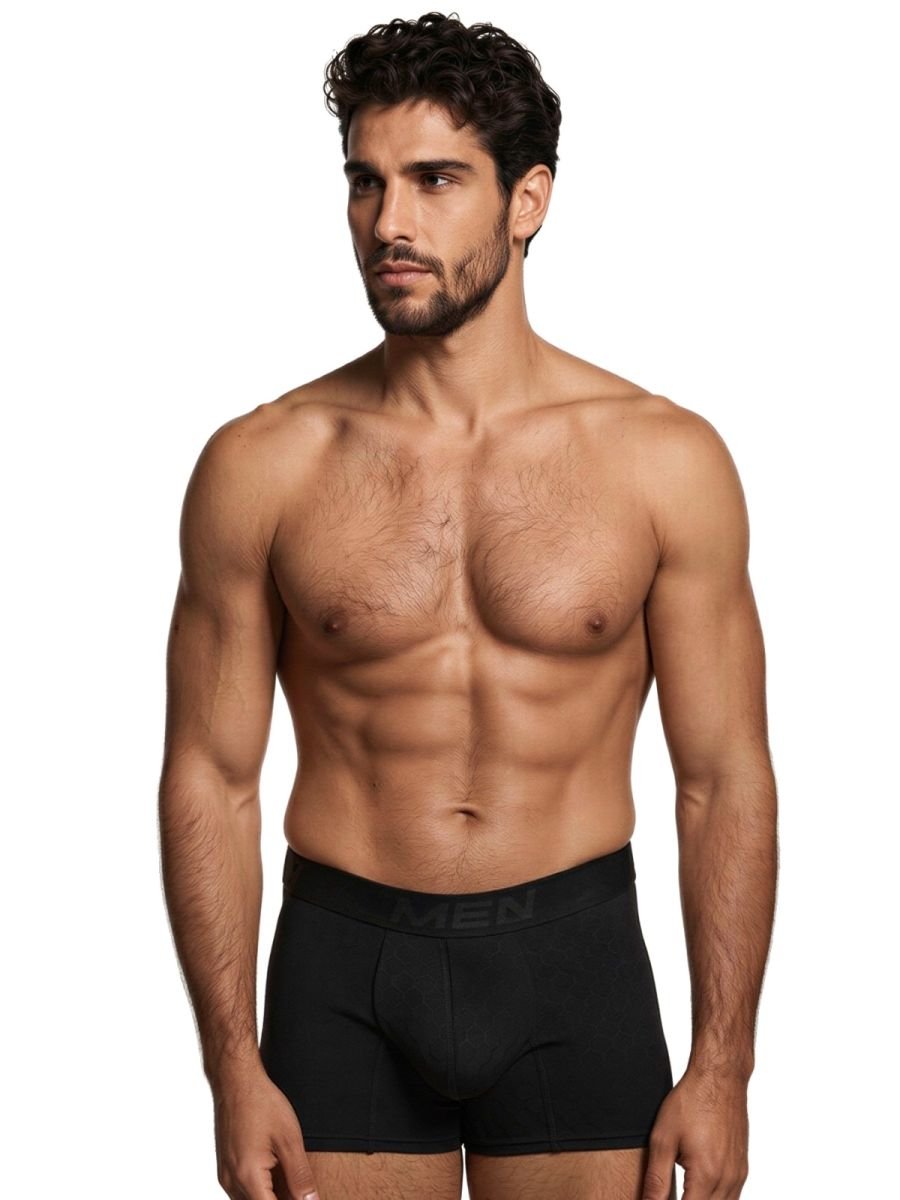 Xtremen 91256 Men's Underwear Sleek Microfiber Boxer Briefs Color Black - Image 2