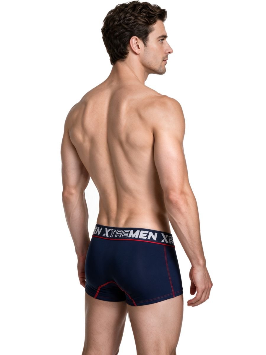 Xtremen 91265 Men's Underwear Sleek Microfiber Stretch Trunks Color Dark Blue - Image 3